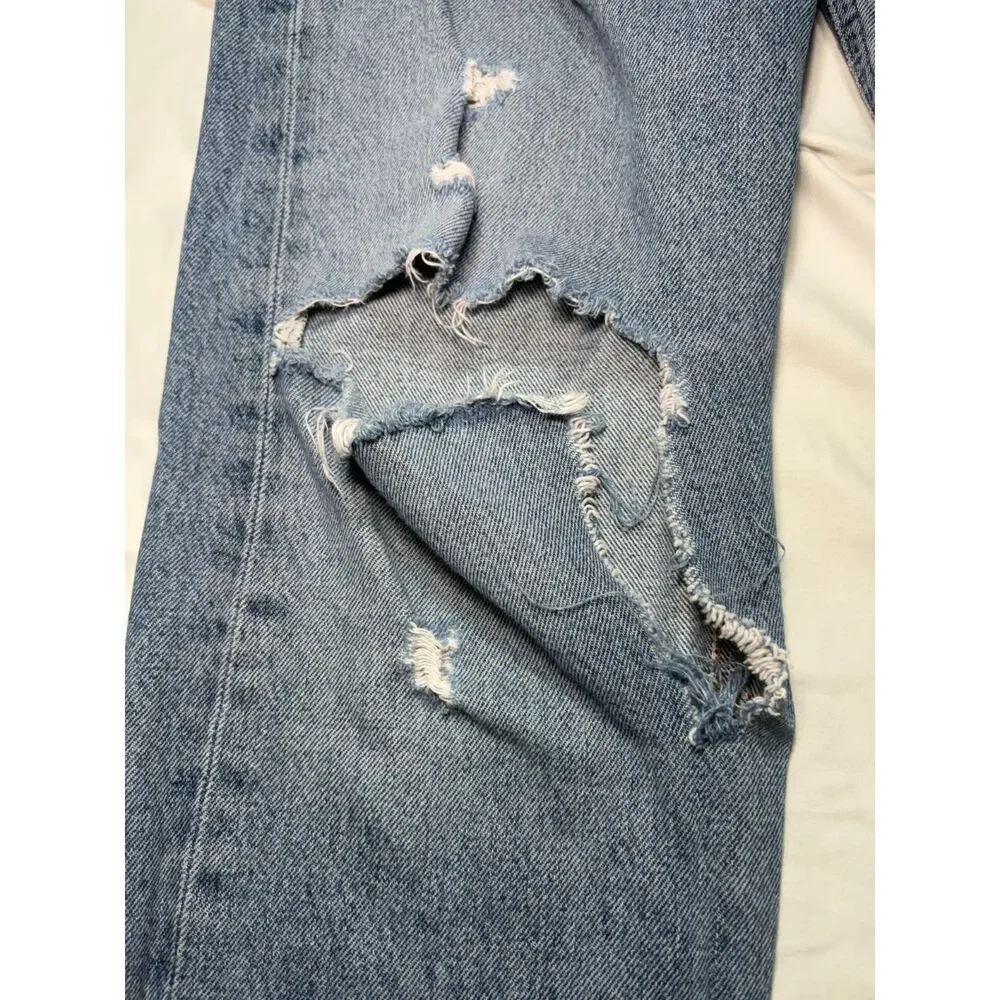 AGOLDE 90's High-Rise Distressed Straight Leg Jeans A154B-1141- Size 25 GUC